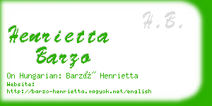 henrietta barzo business card